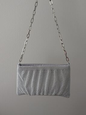 Silver Chain Strap Evening Bag